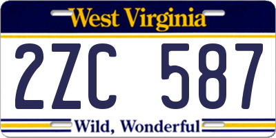 WV license plate 2ZC587
