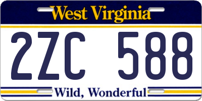 WV license plate 2ZC588