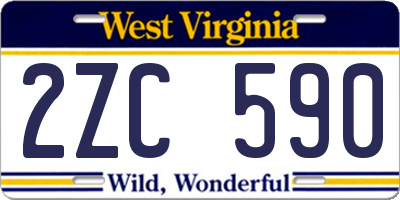 WV license plate 2ZC590