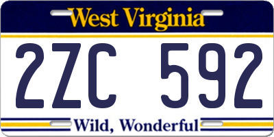 WV license plate 2ZC592