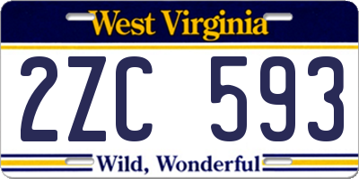 WV license plate 2ZC593