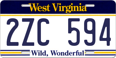 WV license plate 2ZC594