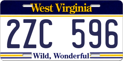 WV license plate 2ZC596