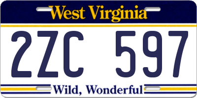WV license plate 2ZC597