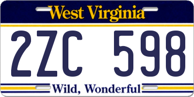 WV license plate 2ZC598