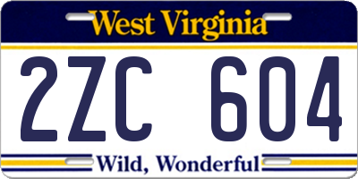WV license plate 2ZC604