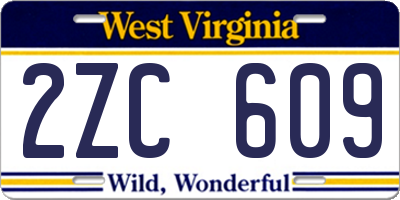 WV license plate 2ZC609