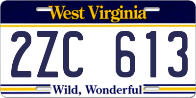 WV license plate 2ZC613