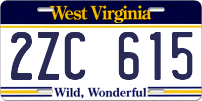 WV license plate 2ZC615