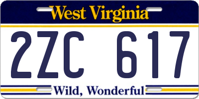 WV license plate 2ZC617