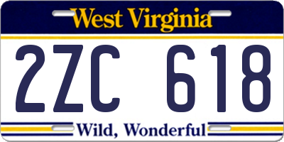 WV license plate 2ZC618