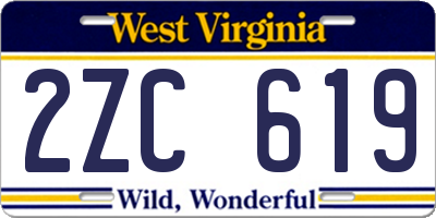 WV license plate 2ZC619