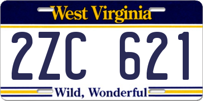 WV license plate 2ZC621