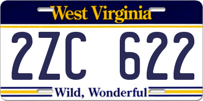 WV license plate 2ZC622