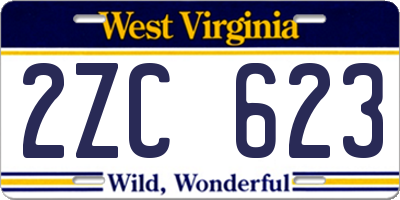 WV license plate 2ZC623