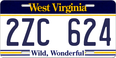 WV license plate 2ZC624