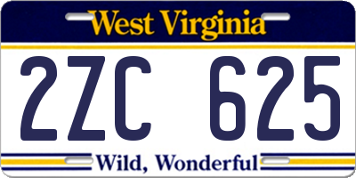 WV license plate 2ZC625