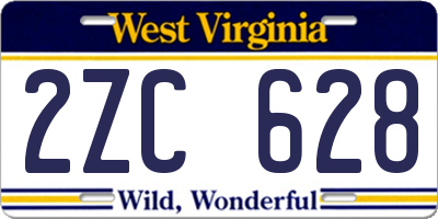 WV license plate 2ZC628
