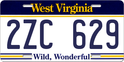 WV license plate 2ZC629