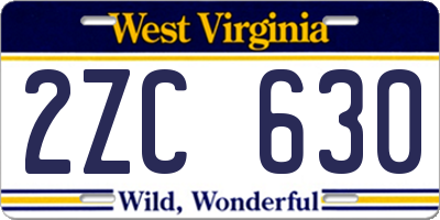 WV license plate 2ZC630
