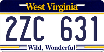 WV license plate 2ZC631