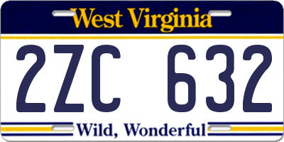WV license plate 2ZC632