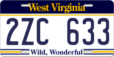WV license plate 2ZC633
