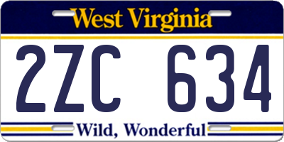 WV license plate 2ZC634