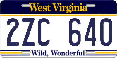 WV license plate 2ZC640