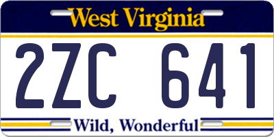 WV license plate 2ZC641