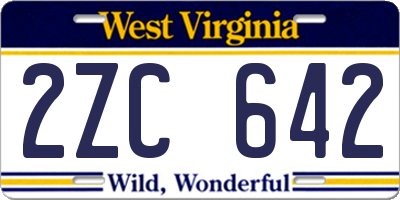 WV license plate 2ZC642