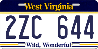 WV license plate 2ZC644