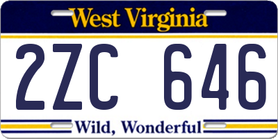 WV license plate 2ZC646