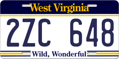 WV license plate 2ZC648