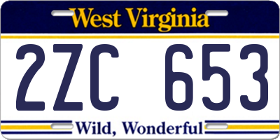 WV license plate 2ZC653