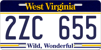 WV license plate 2ZC655