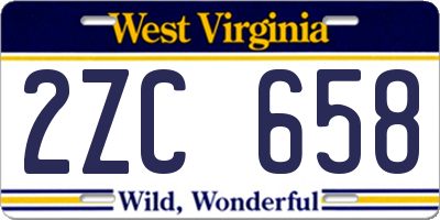 WV license plate 2ZC658