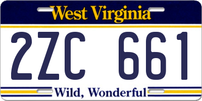WV license plate 2ZC661