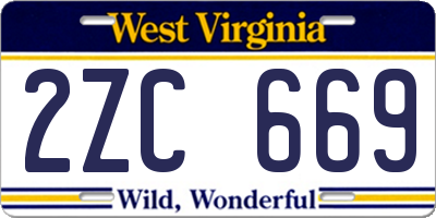 WV license plate 2ZC669