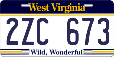 WV license plate 2ZC673