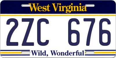 WV license plate 2ZC676