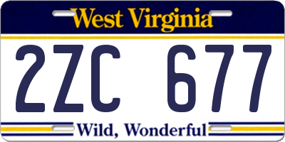 WV license plate 2ZC677