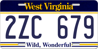 WV license plate 2ZC679