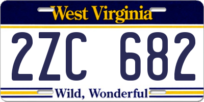 WV license plate 2ZC682
