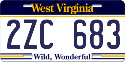 WV license plate 2ZC683