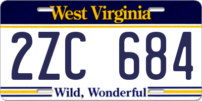 WV license plate 2ZC684