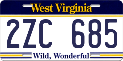WV license plate 2ZC685