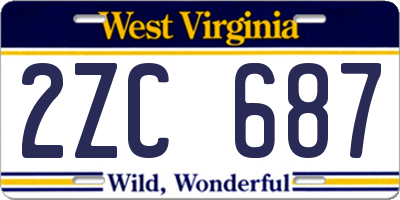 WV license plate 2ZC687