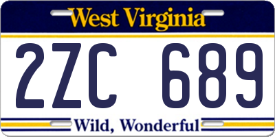 WV license plate 2ZC689