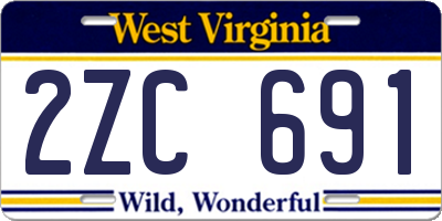WV license plate 2ZC691
